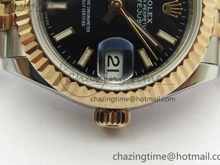 1218 Datejust 28mm 279173 SS RG BP Maker Best Edition Black Dial on SS RG Jubilee Bracelet ETA TopPick 2580